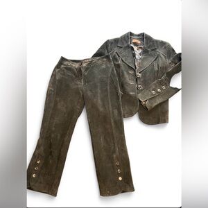 Danier Black Suede Co-ord Set | Small Jacket & Size 4 Capris